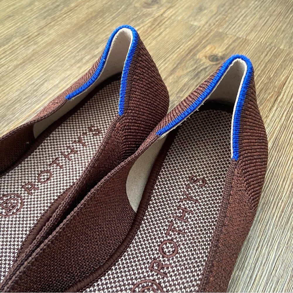 Rothy's Truffle Python Textured Flats With Blue A… - image 3